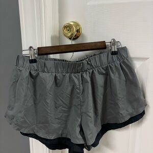 Free People Gray Athletic Shorts with Elastic Waistband